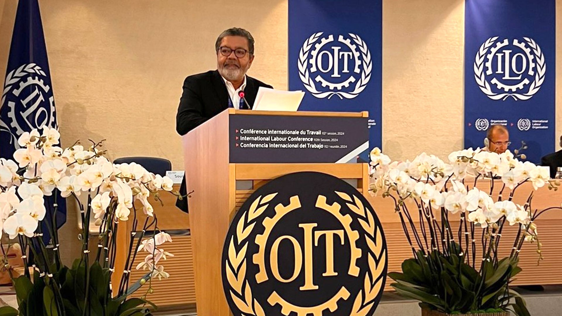 Gerardo Martínez, durante una de sus intervenciones en la OIT