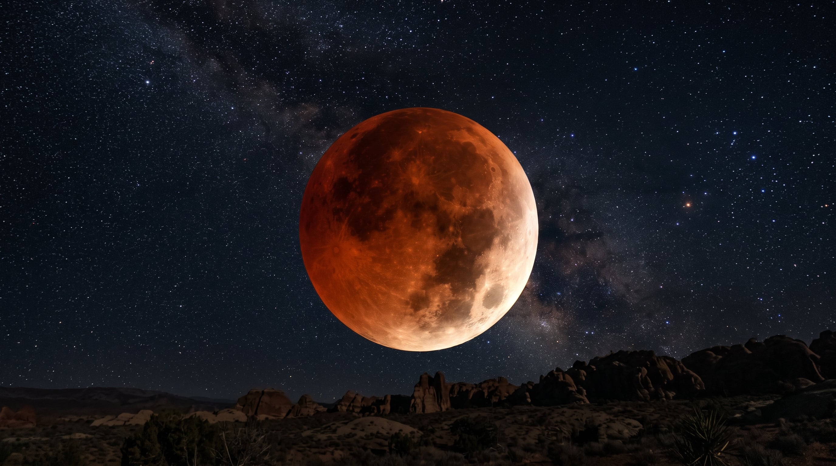 El eclipse lunar parcial del 27 al 28 de agosto de 2026 cubrirá hasta el 96% de la Luna y será visible sin instrumentos en gran parte de América, Europa occidental y África. (Imagen Ilustrativa Infobae)
