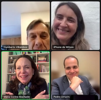 la conversación también participaron el opositor venezolano Humberto Villalobos y Pedro Urruchurtu - crédito @PalomaValenciaL/X