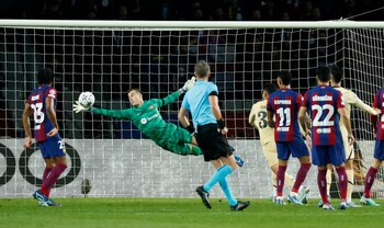 Iñaki Peña en acción contra