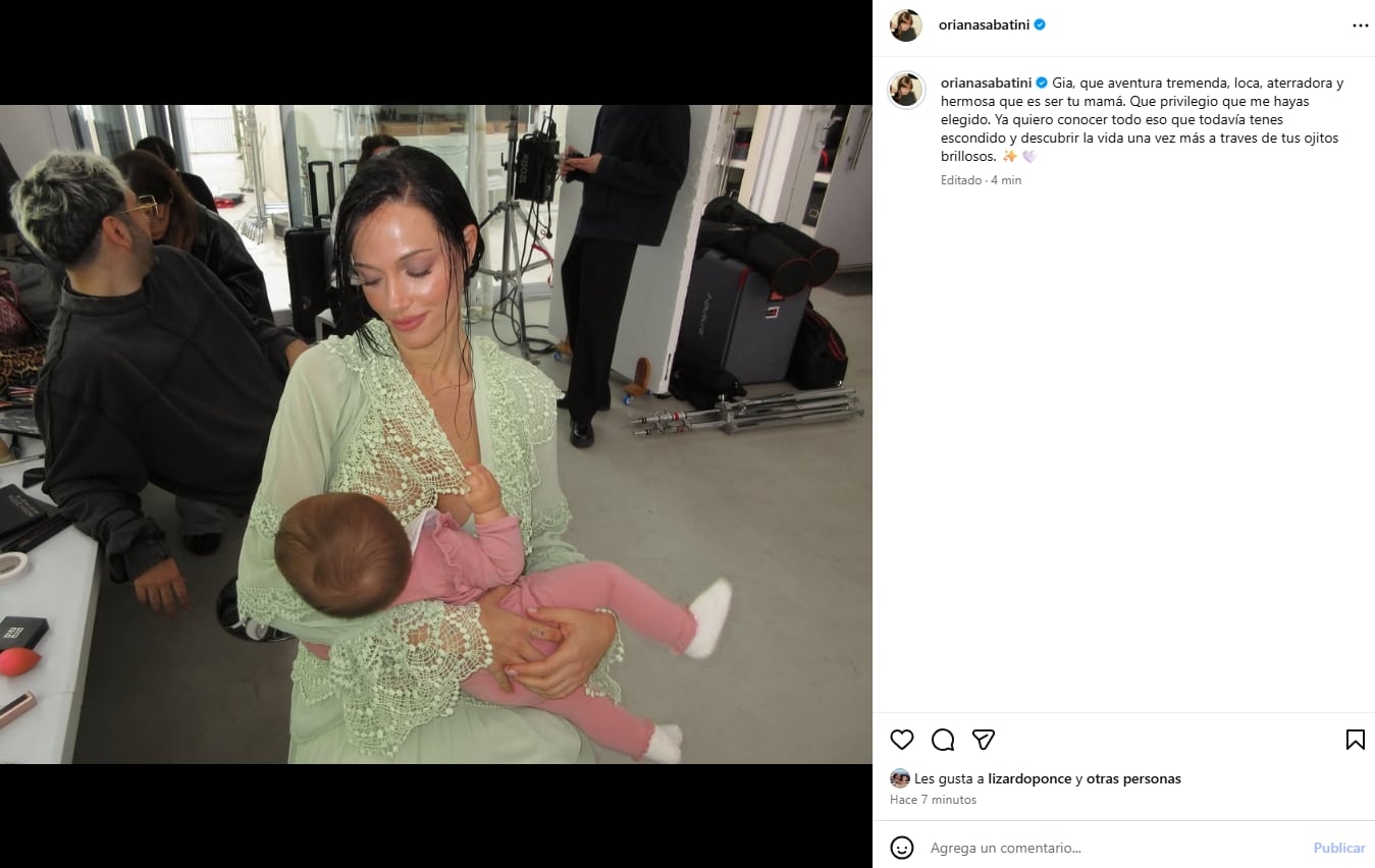 Oriana Sabatini celebró su primer Día de la Madre junto a su hija Gia de diez meses
