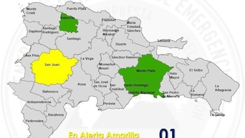 Una provincia de República Dominicana se encuentra en alerta amarilla por lluvias y tormentas eléctricas