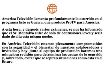 Comunicado de América Tv tras