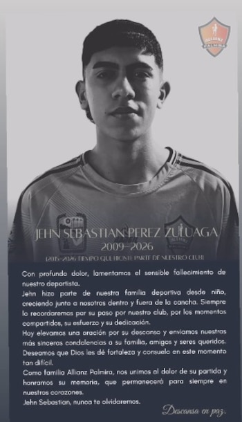 Sebastián Pérez Zuluaga, conocido como El Zurdo, integraba el club Allianz y Cantera de Sueños, que lamentó la muerte del futbolista y acompañó a su familia - crédito Cantera de Sueños/Facebook