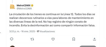 El Metro CDMX negó supuesto