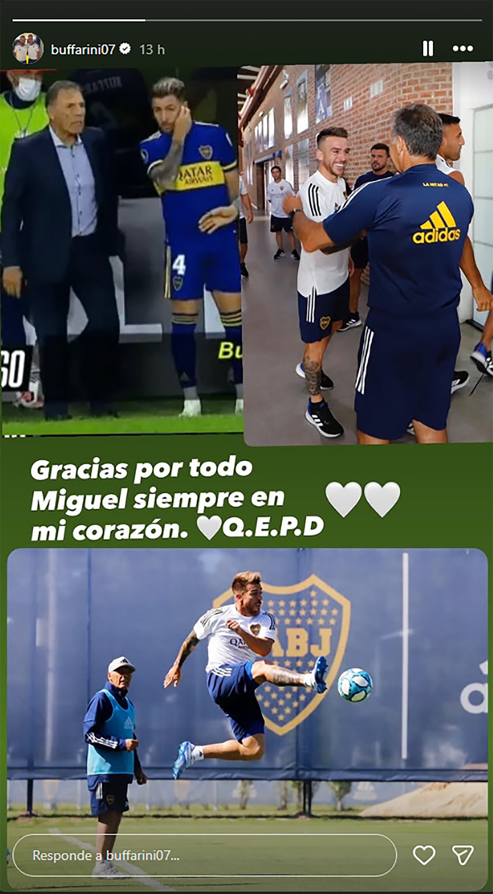 Julio Buffarini compartió su recuerdo con Miguel Russo