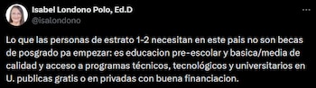 Londoño planteó que la prioridad