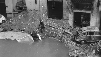 La explosión del atentado terrorista