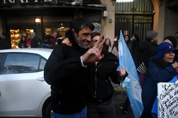 Marcha a favor de cristina kirchner / dirigentes Axel Tolosa Tailade Yasky