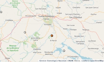 Temblor reportado en Chiapas.
(SSN)
