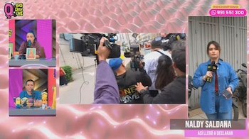 Naldy Saldaña llega a la Policía para declarar y mujer la confronta: “Di la verdad, te gustó”. Captura: Magaly TV La Firme.