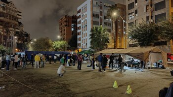 El campamento instalado en el