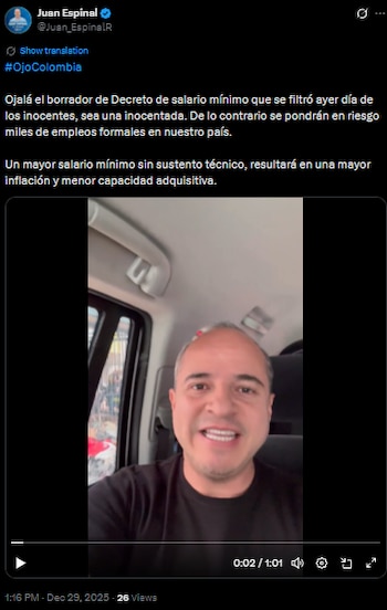 Juan Espinal advierte: aumento del