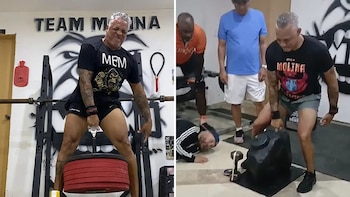 Levantó 159 kilos con un solo dedo y estableció un nuevo récord mundial