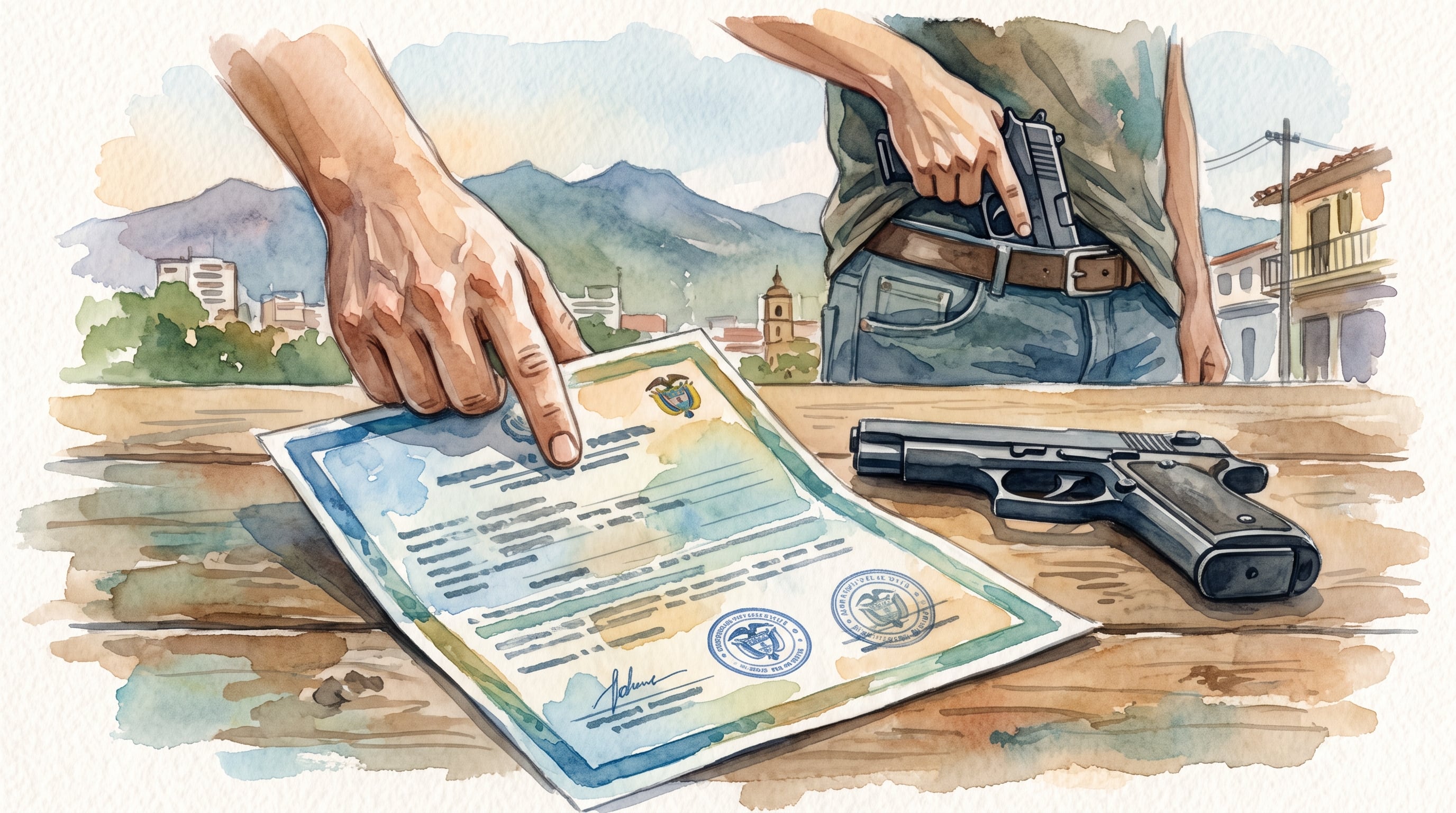 El presidente Abelardo de la Espriella negó que haya autorizado el porte indiscriminado de armas - crédito Imagen Ilustrativa Infobae/VisualesIA ScribNews