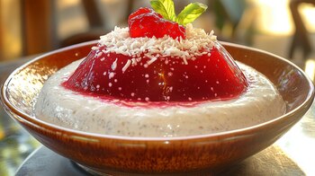 Gelatina roja de pitaya con