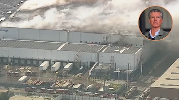 Gavin Newsom declaró el estado de emergencia por el incendio de un depósito en Los Ángeles