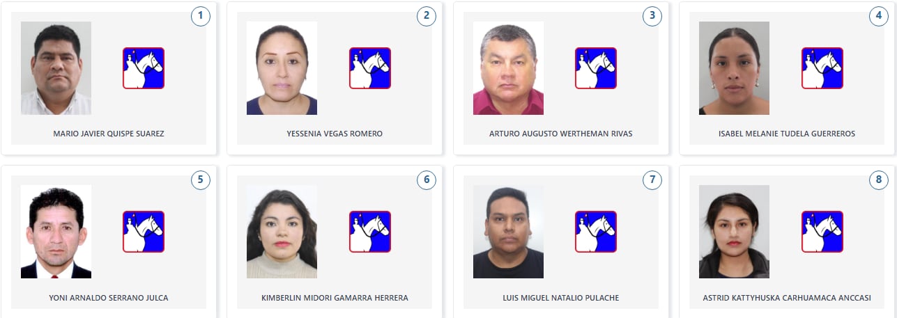 Los candidatos de Fuerza y Libertad a la Cámara de Diputados por la región Piura. (Voto Informado - JNE)