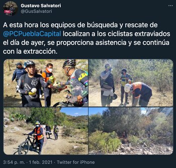 ciclistas extraviados (Foto: Twitter@GusSalvatori)