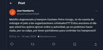 Con insultos hacia Petro, se