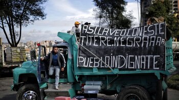 Volqueta decomisada durante paro nacional