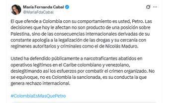 María Fernanda Cabal rechazó la