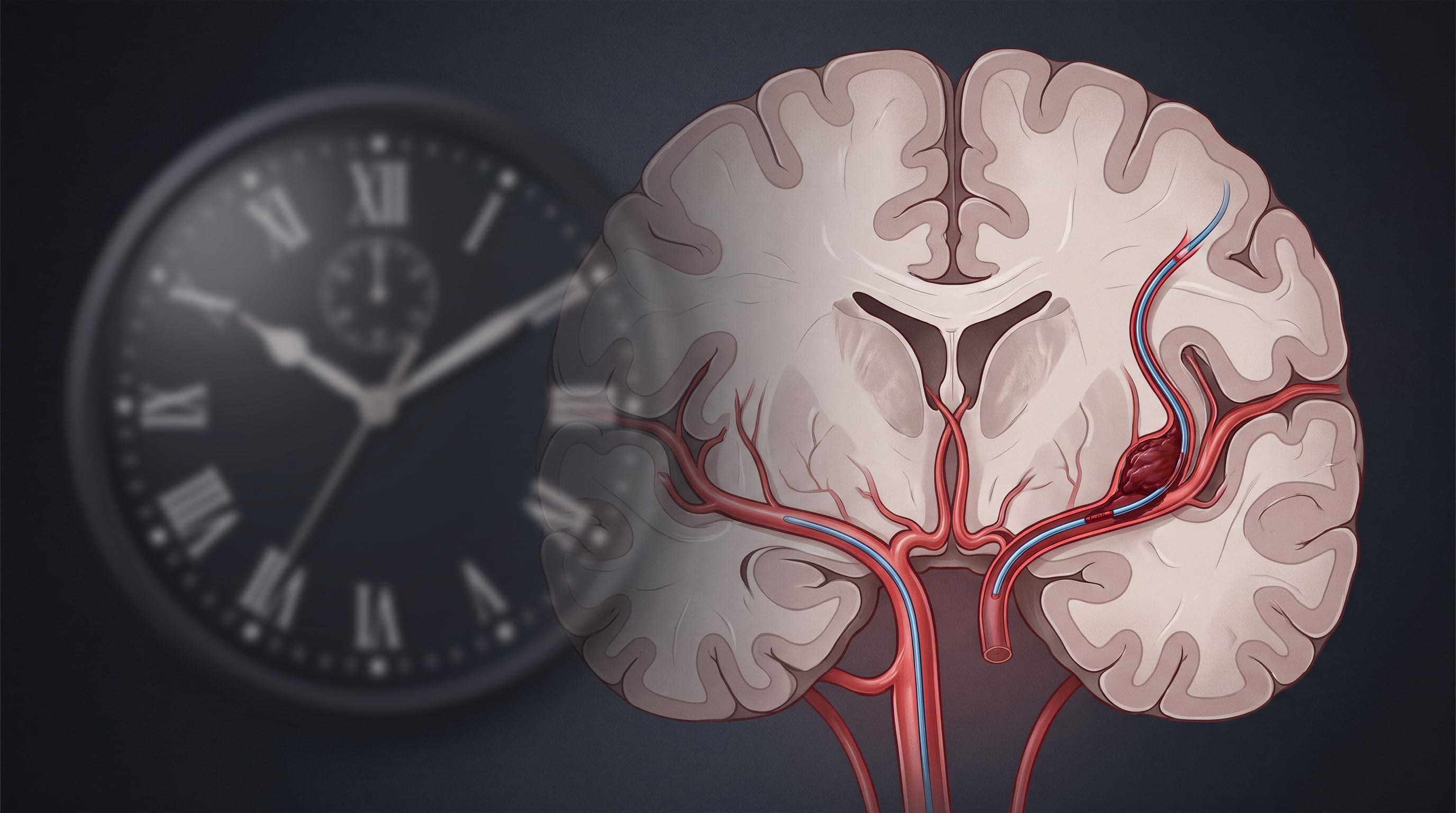 La trombectomía mecánica permite extraer coágulos cerebrales mediante catéteres hasta 24 horas después del inicio del cuadro en casos seleccionados. (Imagen Ilustrativa Infobae)