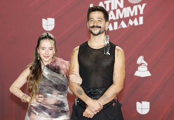 Camilo and Eva Luna attend the 25th Annual Latin Grammy Awards in Miami, Florida, U.S., November 14, 2024. REUTERS/Marco Bello