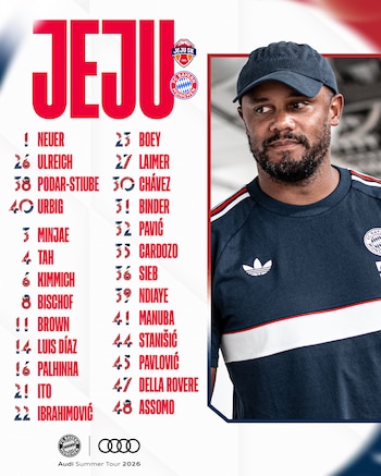El "Guajiro" integra la lista de 26 jugadores del Bayern Múnich para el comienzo de la Gira Asiática en Corea del Sur -crédito @FCBayernES/X