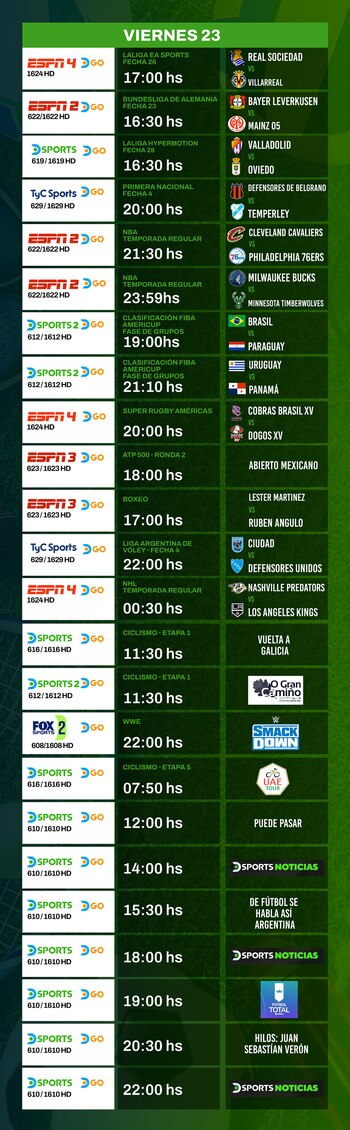 Agenda deportiva