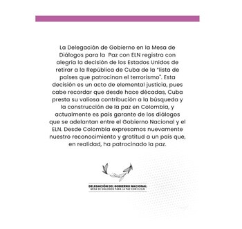 Con este comunicado, la delegación