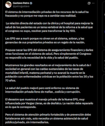 Gustavo Petro - crédito @petrogustavo/X