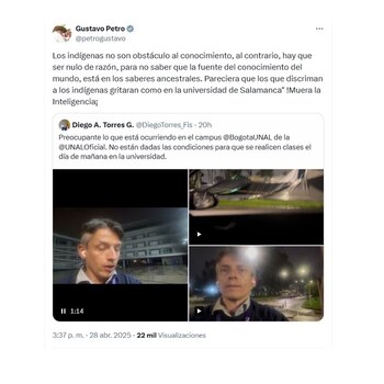 Con esta publicación, el presidente