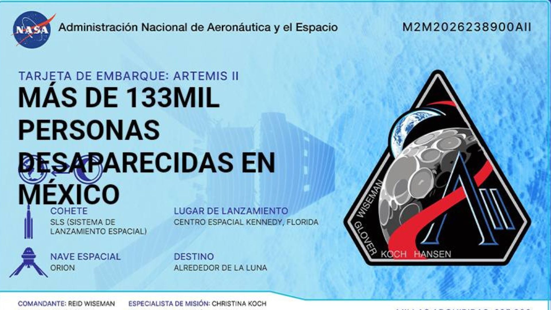 Ficha representativa de los 133 mil desaparecidos en México. (Facebook: Fuerzas Unidas por Nuestros Desaparecidos (as) en Nuevo León)