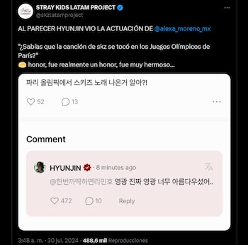 La reacción de Hyunjin de