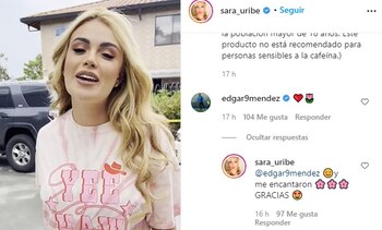 Post en Instagram de Sara