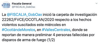 La fiscalía de Oaxaca inició