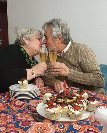 Marta con su actual pareja,