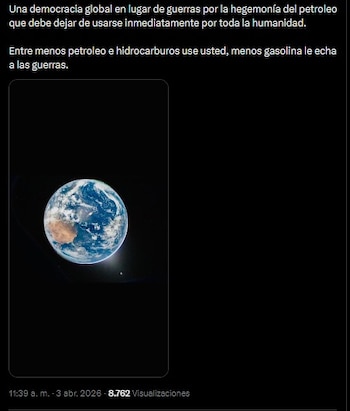 El presidente colombiano no desaprovechó el momento para dejarle su mensaje a la NASA - crédito @petrogustavo/X