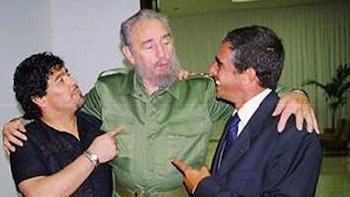 Maradona y Tedeschi, con Fidel