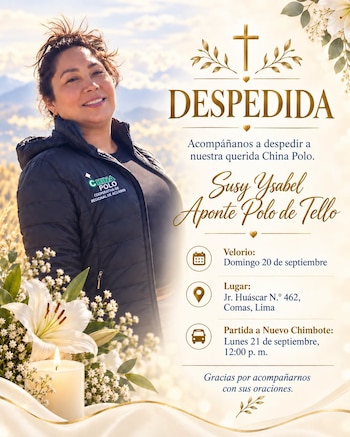 La comunicadora Susy Aponte será trasladada a Chimbote tras la ceremonia de despedida, mientras la Fiscalía investiga el ataque armado que dejó cinco heridos