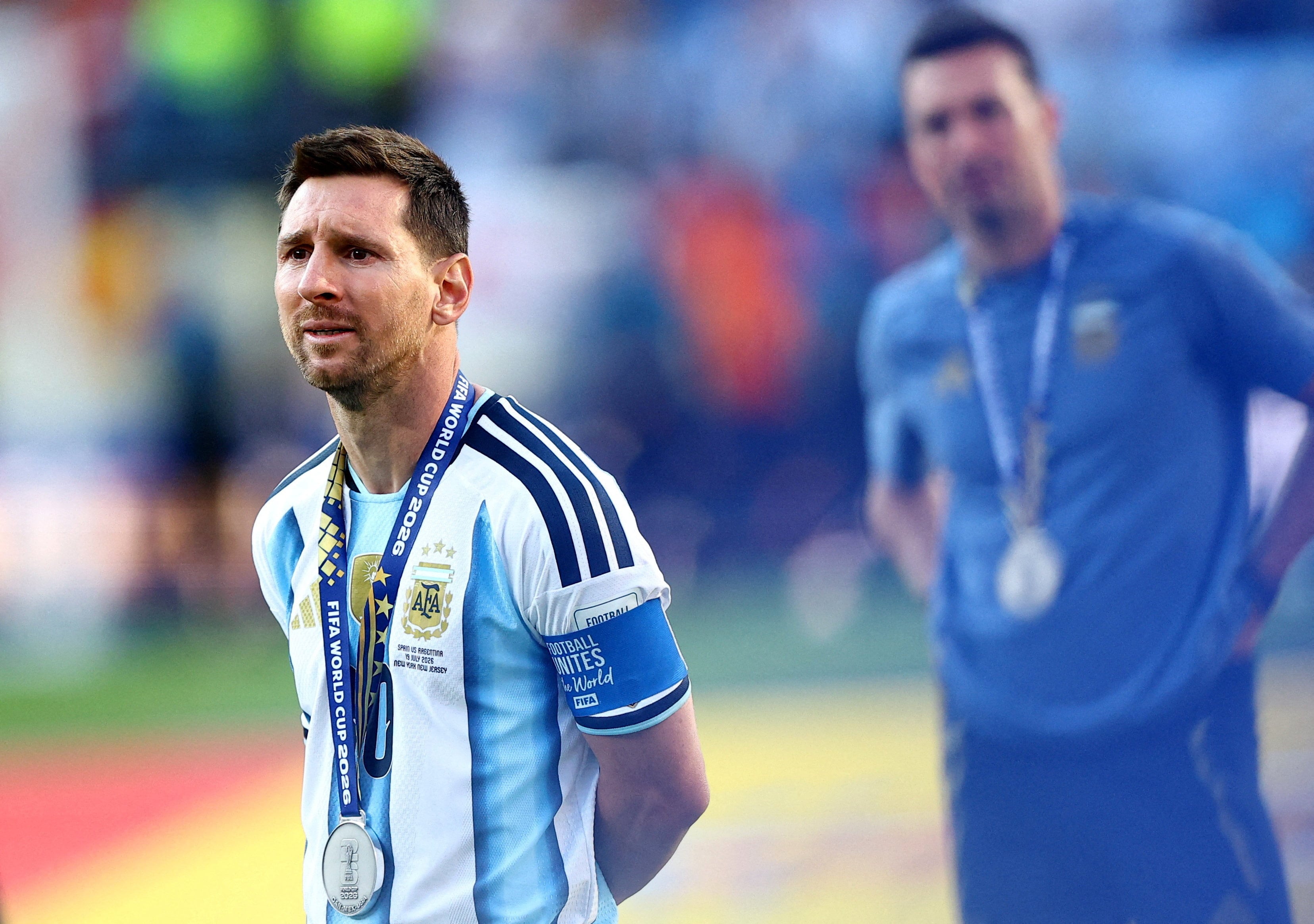 Lionel Messi y Lionel Scaloni probablemente ya no estén en Argentina para el Mundial 2030 (REUTERS/Agustin Marcarian)