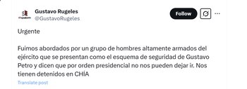 El periodista Gustavo Rugeles denunció