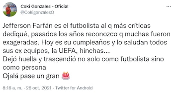 Coki Gonzales redes sociales.