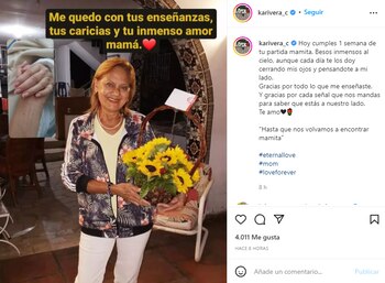 Karina Rivera lamenta el sensible