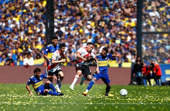 River tuvo puntos muy altos en Enzo Pérez, Paulo Díaz y Rondón, autor del primer gol y de gran despliegue en ataque, seguidos del seguro Franco Armani y Nicolás De La Cruz. Foto: REUTERS/Cristina Sille