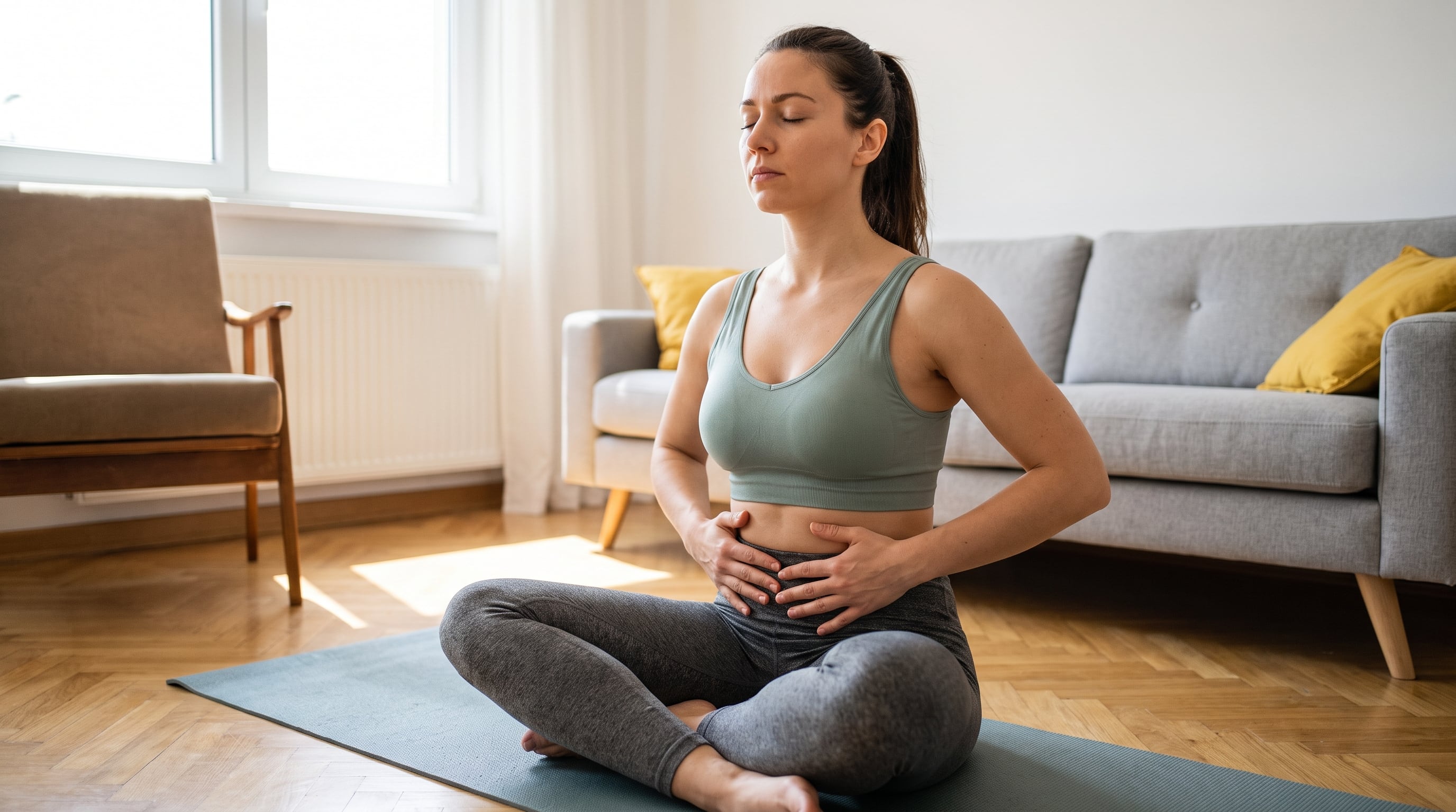 Evitar inversiones exigentes, torsiones intensas y yoga con calor reduce el riesgo de agravar el malestar en los días más dolorosos. (Imagen Ilustrativa Infobae)
