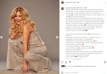 Gisela Valcárcel no conducirá su