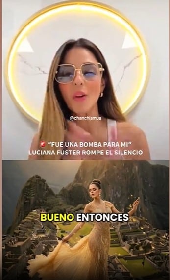 Luciana Fuster emite declaraciones sobre su designación como directora del Miss Grand Perú junto a una fotografía de su paso por el certamen.