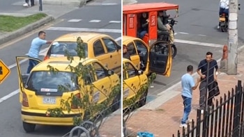 Registraron fuerte enfrentamiento entre taxistas